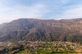 Aerial view of Monteli in the state Friuli Venezia Giulia, Italy