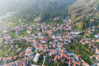 Aerial photograpy of Fanna in the state Friuli Venezia Giulia, Italy