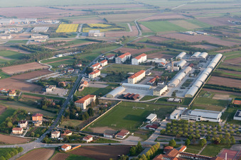 Aerial view of Maniago in the state Pordenone, Italy