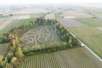 Aerial photograpy of Domanins in the state Friuli Venezia Giulia, Italy
