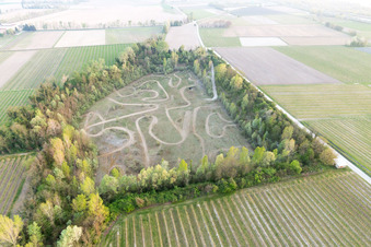 Oblique view of Domanins in the state Friuli Venezia Giulia, Italy
