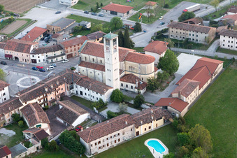 Oblique view of Arzene in the state Friuli Venezia Giulia, Italy