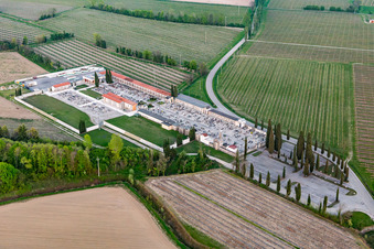 Aerial view of Valvasone in the state Friuli Venezia Giulia, Italy