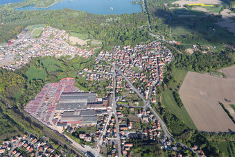 Aerial view of Seltz in the state Bas-Rhin, France