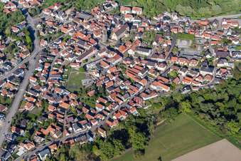 Town View of the streets and houses of the residential areas in Seltz in Grand Est, France