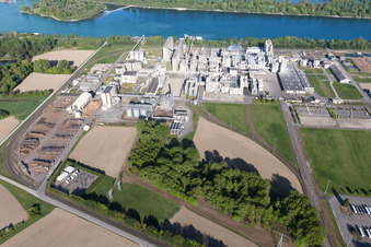 Beinheim in the state Bas-Rhin, France from a drone