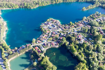 Aerial view of Beinheim in the state Bas-Rhin, France