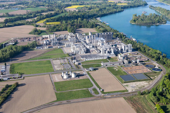 Oblique view of Beinheim in the state Bas-Rhin, France