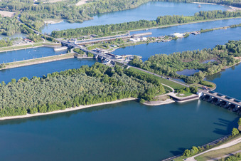 Rhine Lock Iffezheim in Roppenheim in the state Bas-Rhin, France