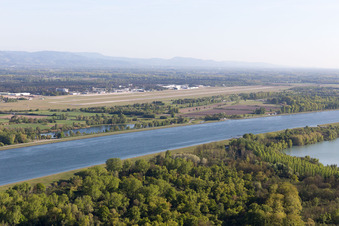 Neuhaeusel in the state Bas-Rhin, France from above