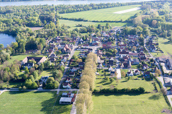 Bird's eye view of Fort-Louis in the state Bas-Rhin, France