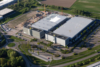 Bußmatten industrial area LUK construction site in Bühl in the state Baden-Wuerttemberg, Germany out of the air