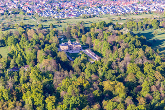 Oblique view of Favorite Castle at Förch in the district Förch in Rastatt in the state Baden-Wuerttemberg, Germany