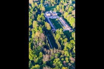 Favorite Castle at Förch in the district Förch in Rastatt in the state Baden-Wuerttemberg, Germany seen from above