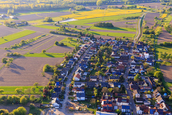 Village view from the southeast in the district Förch in Rastatt in the state Baden-Wuerttemberg, Germany