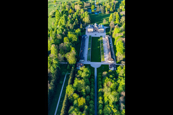 Favorite Castle at Förch in the district Förch in Rastatt in the state Baden-Wuerttemberg, Germany from a drone