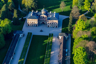 Aerial view of Favorite Castle at Förch in the district Förch in Rastatt in the state Baden-Wuerttemberg, Germany