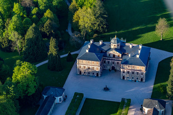 Favorite Castle at Förch in the district Förch in Rastatt in the state Baden-Wuerttemberg, Germany from above