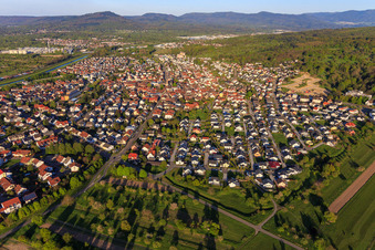 View of the town from the west in Kuppenheim in the state Baden-Wuerttemberg, Germany