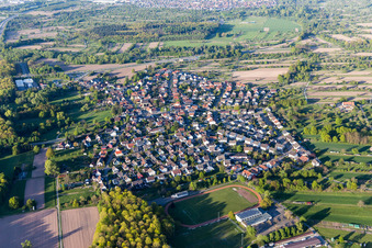 Town View of the streets and houses of the residential areas in the district Rauental in Rastatt in the state Baden-Wurttemberg, Germany