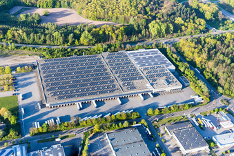 Building complex and grounds of the logistics center Aldi Sued- Logistik in Rastatt in the state Baden-Wurttemberg, Germany