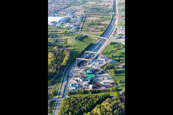 Construction site with tunnel guide for the route of ICE Neubaustrecke Karlsruhe-Basel in Oetigheim in the state Baden-Wurttemberg, Germany