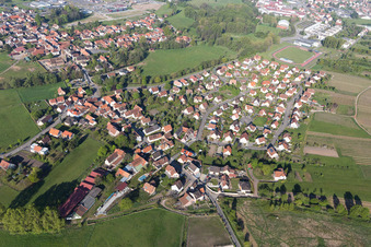 Aerial photograpy of District Altenstadt in Wissembourg in the state Bas-Rhin, France