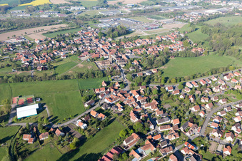 Oblique view of District Altenstadt in Wissembourg in the state Bas-Rhin, France