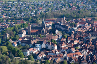 Wissembourg in the state Bas-Rhin, France viewn from the air