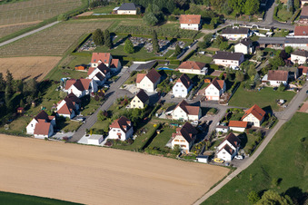 Aerial view of Rott in the state Bas-Rhin, France