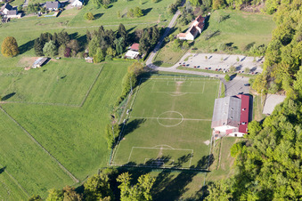 Lampertsloch in the state Bas-Rhin, France from the drone perspective