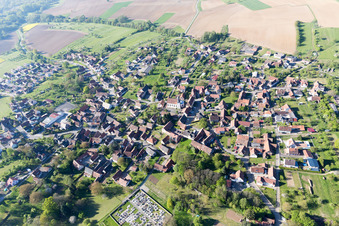 Aerial view of Lampertsloch in the state Bas-Rhin, France