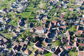 Aerial photograpy of Lampertsloch in the state Bas-Rhin, France