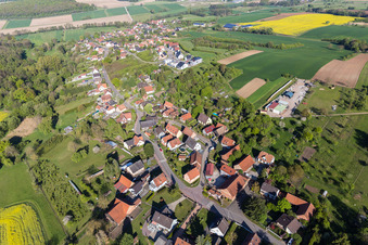 Village - view on the edge of agricultural fields and farmland in Gunstett in Grand Est, France