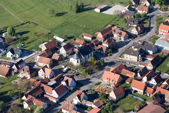 Aerial view of Hegeney in the state Bas-Rhin, France