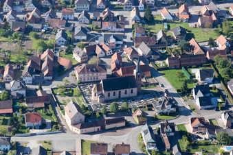 Eschbach in the state Bas-Rhin, France from the plane