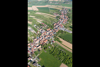 Forstheim in the state Bas-Rhin, France from above