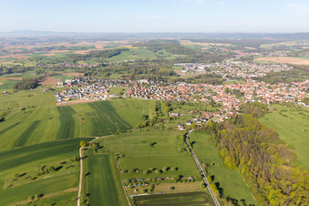 Aerial view of Gundershoffen in the state Bas-Rhin, France