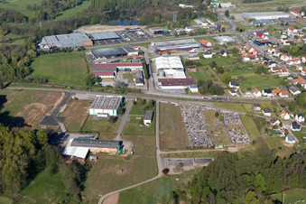 Bird's eye view of Gundershoffen in the state Bas-Rhin, France