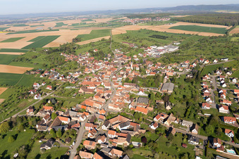 Aerial photograpy of Mietesheim in the state Bas-Rhin, France