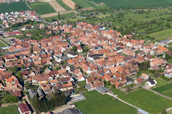 Aerial view of Uhrwiller in the state Bas-Rhin, France