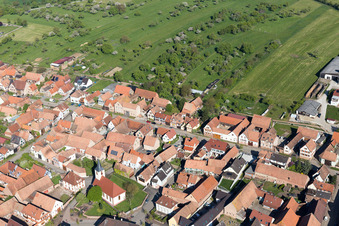 Oblique view of Uhrwiller in the state Bas-Rhin, France