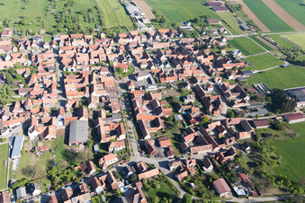 Uhrwiller in the state Bas-Rhin, France seen from above