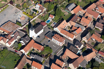 Bischholtz in the state Bas-Rhin, France from above