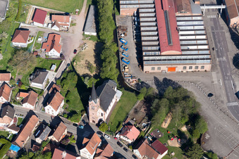 Zinswiller in the state Bas-Rhin, France from the plane