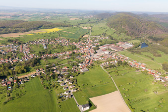 Zinswiller in the state Bas-Rhin, France seen from a drone