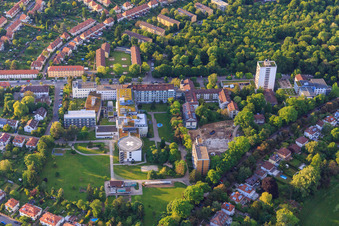 Aerial photograpy of ViDia Christian Clinics Karlsruhe | Location Diakonissenstraße in the district Rüppurr in Karlsruhe in the state Baden-Wuerttemberg, Germany
