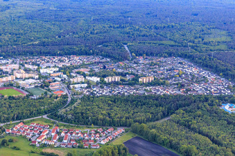Dorschberg district from the north in Wörth am Rhein in the state Rhineland-Palatinate, Germany