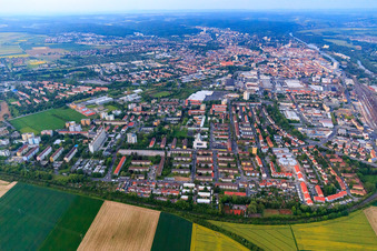 Bergl district from the west in Schweinfurt in the state Bavaria, Germany