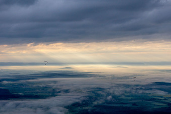 Aerial view of District Prölsdorf in Rauhenebrach in the state Bavaria, Germany